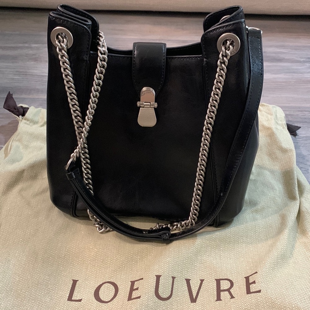 Korean Brand: Loeuvre black chain shoulder bag - New